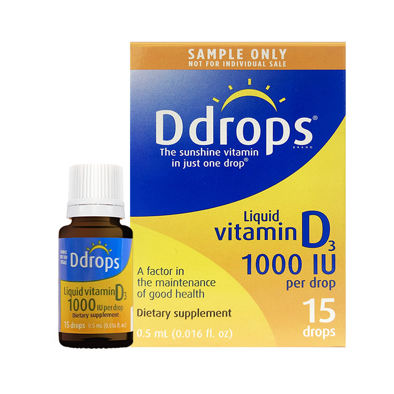 Ddrops Adult Vitamin D3 1000 IU (Trial Pack) – Daily Drops Allergy-Friendly, 0.5ml