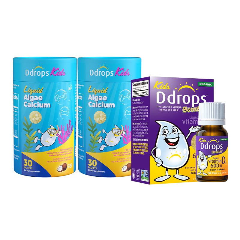 Ddrops Cecair Kalsium Magnesium Zink untuk Bayi (Pek Jalur Merah Jambu)