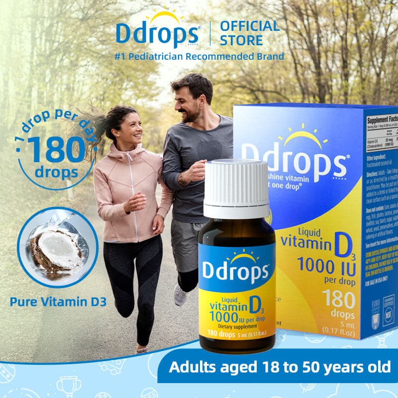 Ddrops Liquid Vitamin D3 1000IU 5ml 180 drops