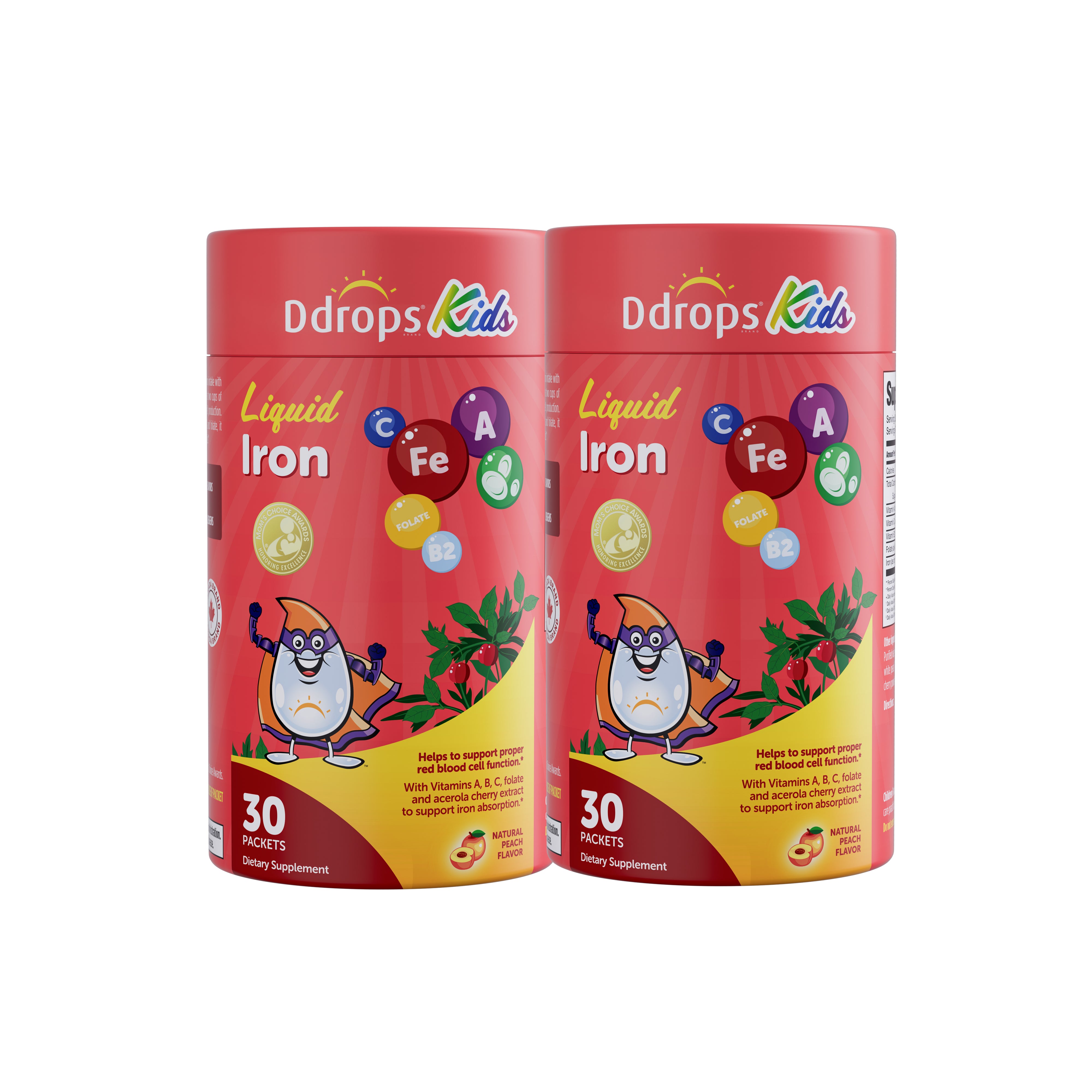 Ddrops Liquid Iron for Kids – 6-in-1 formula · Mom-Approved (30 Sachets)
