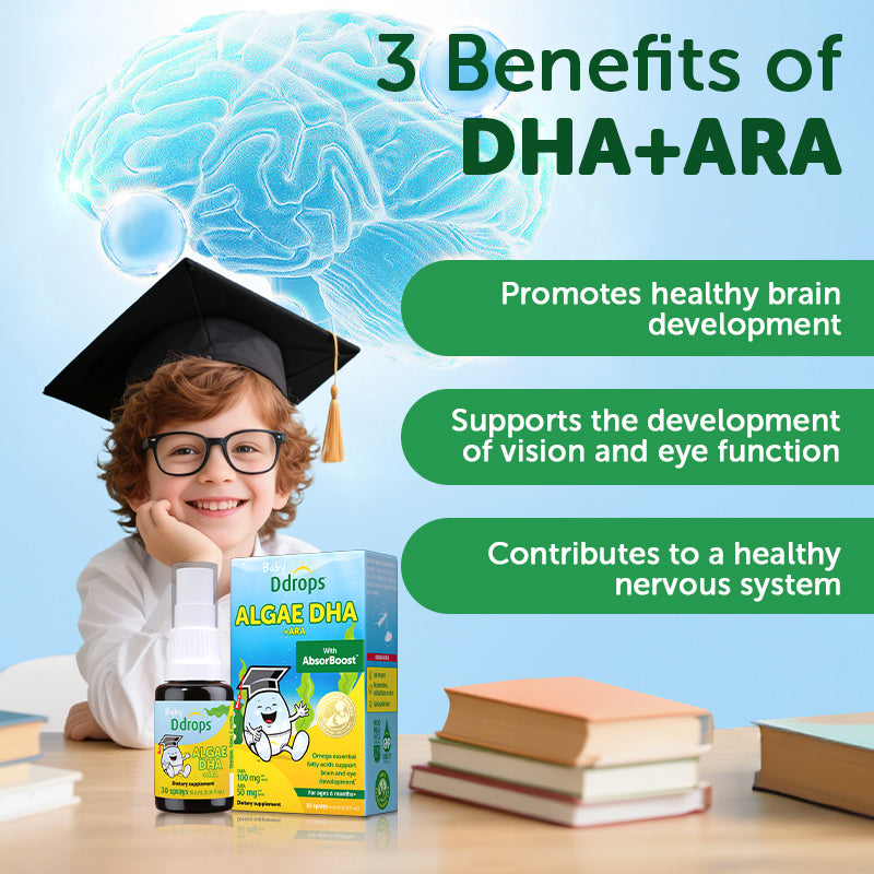 Ddrops Seaweed Oil DHA+ARA Supports Brain Development for children (10.6 ml)