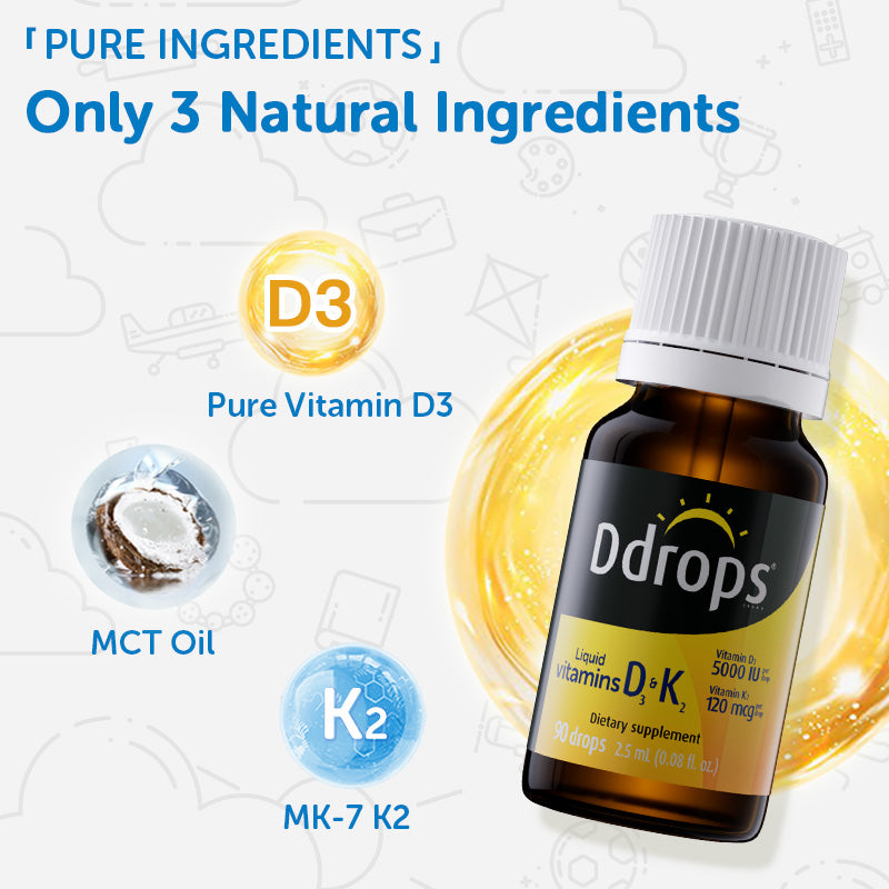Ddrops cair Vitamin D3 2000IU 5ml 180 tetes