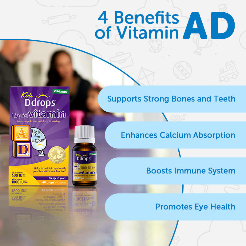 Ddrops cair Vitamin A1800IU +D3 600IU 1.7ml 60 tetes