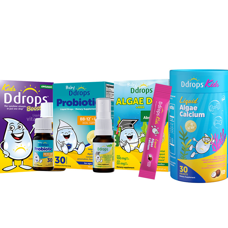 Kids' Growth Combo Ddrops D3 600IU + Calcium, Magnesium & Zinc | Must-Have for Growth Spurts | Ages 1–18