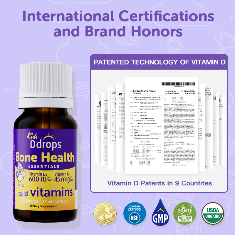 Ddrops Liquid Vitamin D3 600IU+K2 (1.7ml) 60 drops