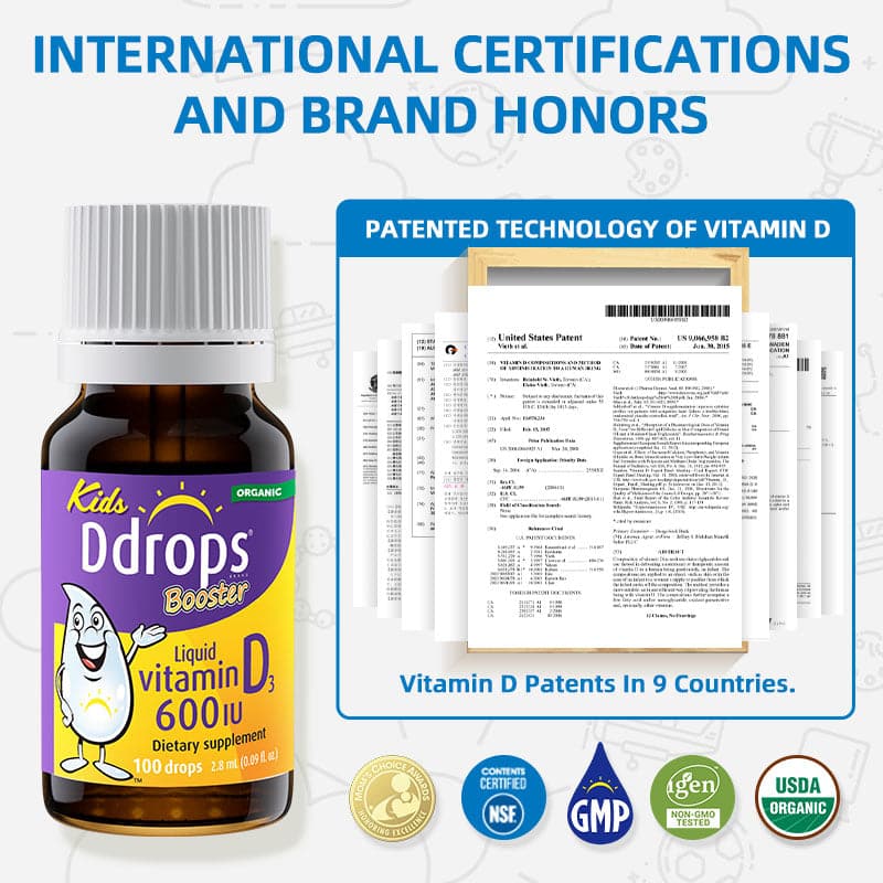 Ddrops liquid Vitamin D3 600IU 2.8ml 100 drops