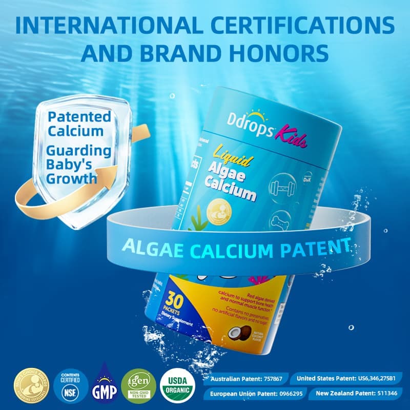 Ddrops Cecair Kalsium Magnesium Zink untuk Bayi (Pek Jalur Merah Jambu)