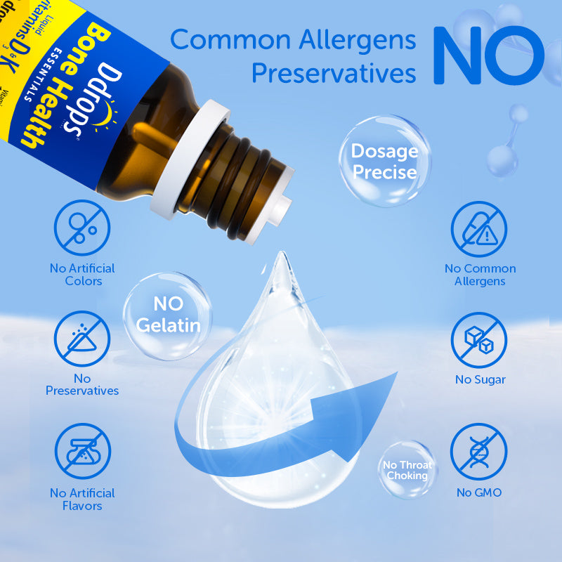 Ddrops Liquid Vitamin D3 1000 IU + K2 | Bone Support suitable for 18-50years (3.4ml/120 drops)