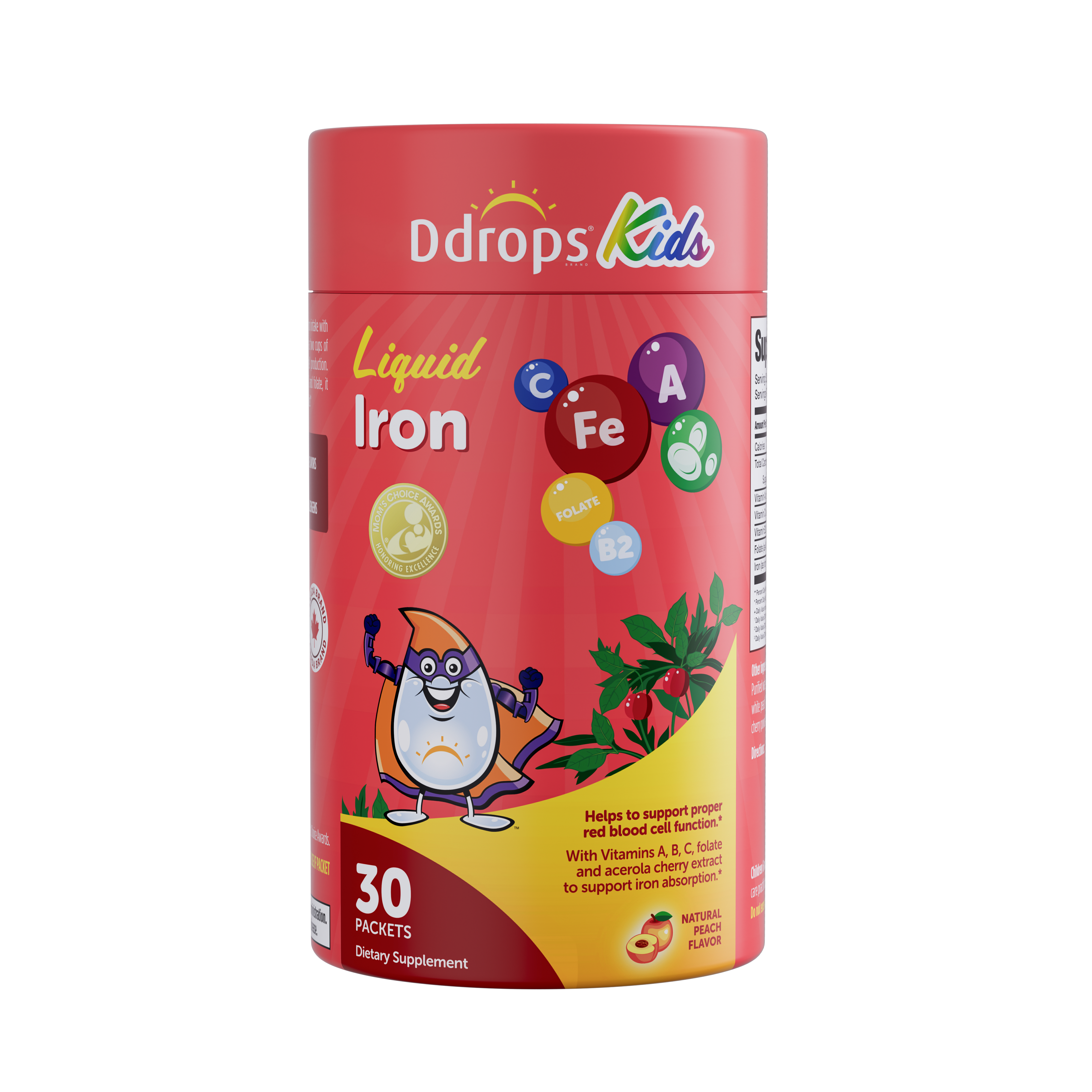 Ddrops Liquid Iron for Kids – 6-in-1 formula · Mom-Approved (30 Sachets)