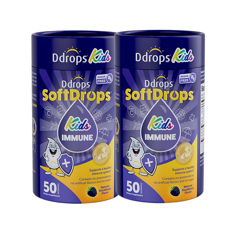 Ddrops SoftDrops Kids Immune 50 Gummies, Blackberry Flavor(Individually Packed)
