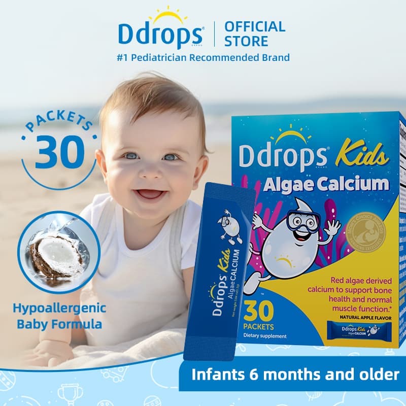 Ddrops Kids Algae Calcium Powder 30 Packets