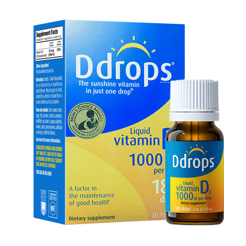 Vitamin D3 dạng lỏng Ddrops 1000IU 5ml 180 giọt