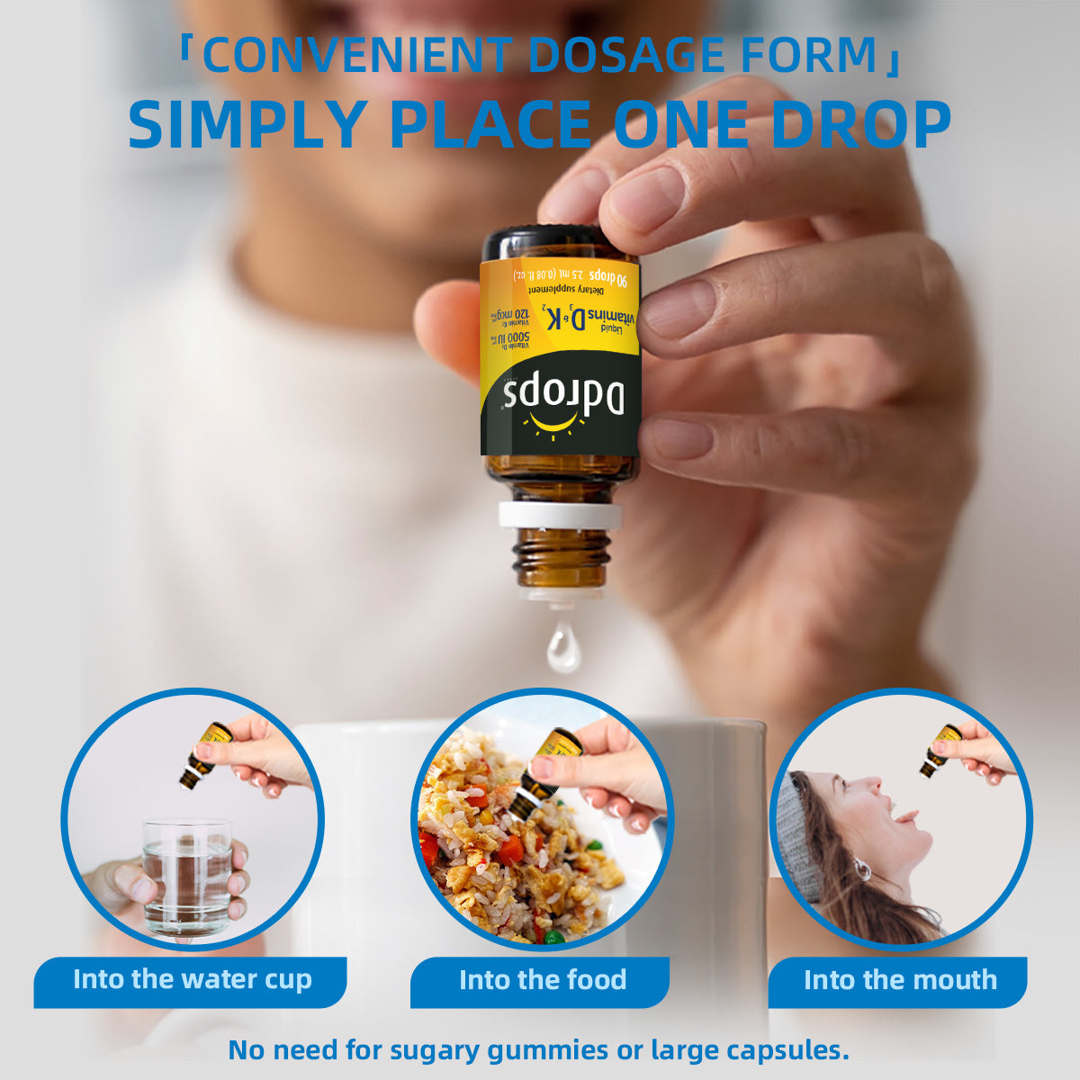 Ddrops Liquid Vitamin D3 5000IU&K2 2.5ml 90 drops