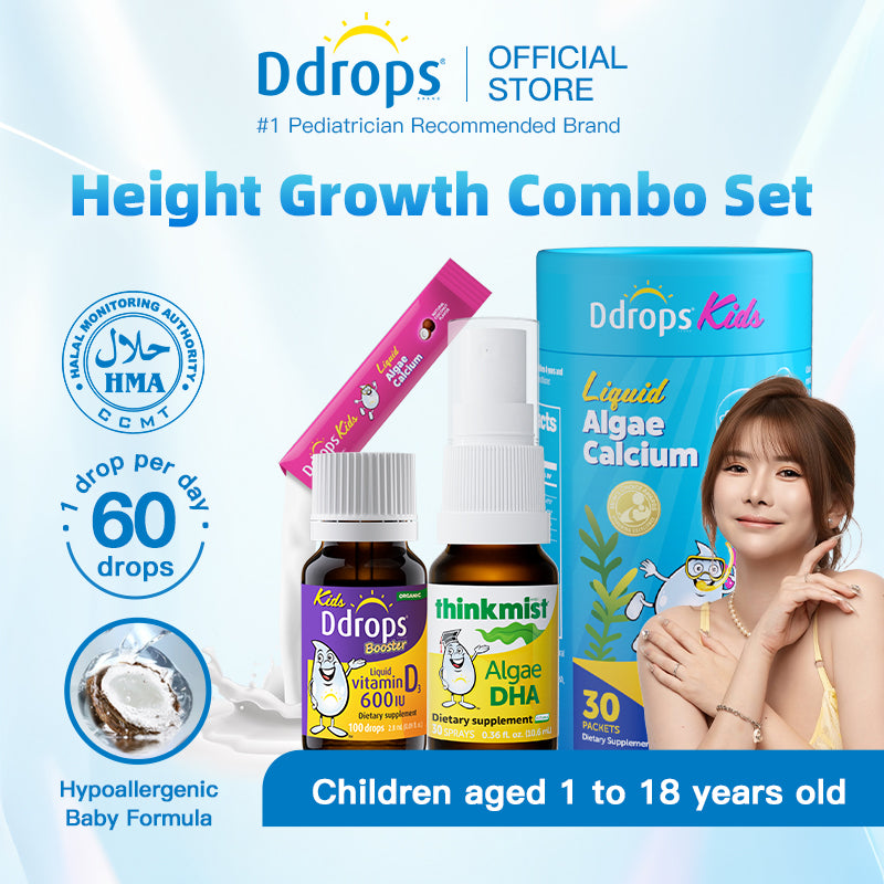 (Yiningggws' Recommendation) Ddrops Kids Health Essentials Bundle – Vitamin D3 | Algal DHA | Liquid Calcium Magnesium Zinc