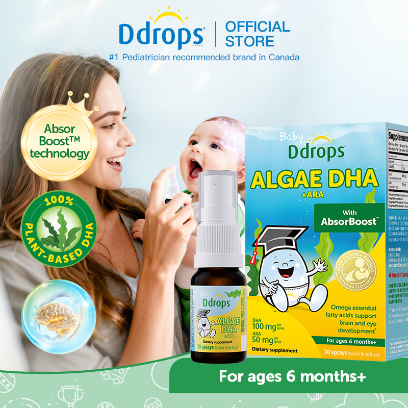 Ddrops Seaweed Oil DHA+ARA Supports Brain Development for children (10.6 ml)