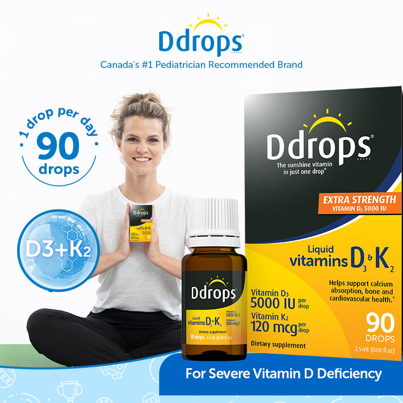 Ddrops ของเหลววิตามิน D3 2000IU 5ml 180 หยด