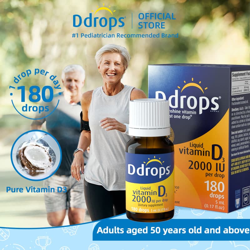 Ddrops liquid Vitamin D3 2000IU 5ml 180 drops