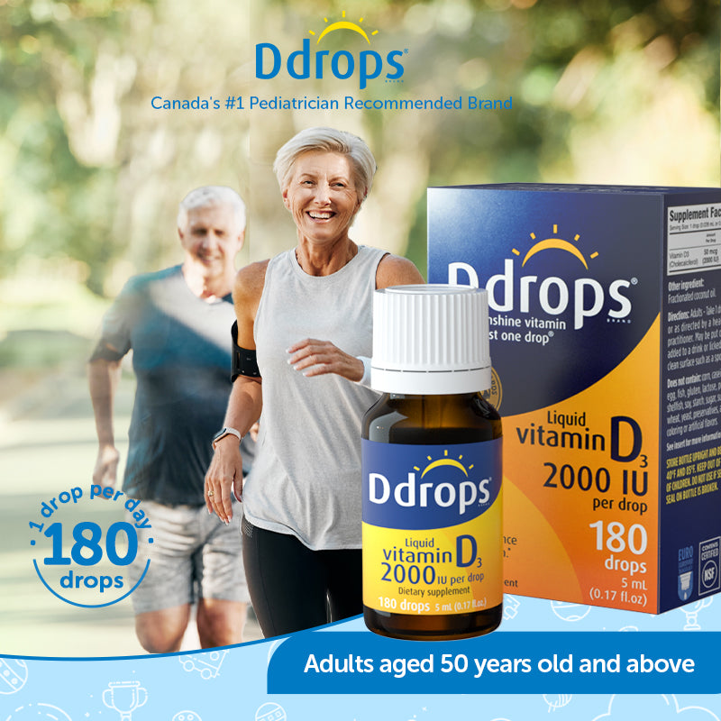 Ddrops ของเหลววิตามิน D3 2000IU 5ml 180 หยด