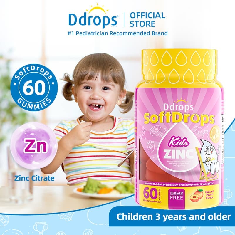 Ddrops SoftDrops Kids Zinc 60 กัมมี่
