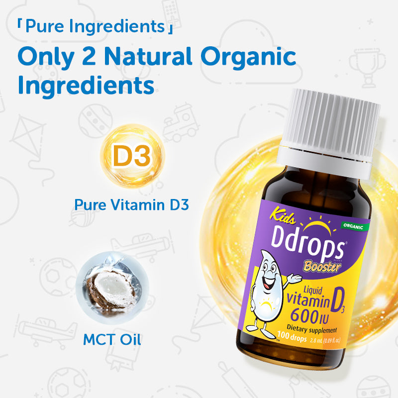 Ddrops ของเหลววิตามิน D3 600IU 2.8ml 100 หยด