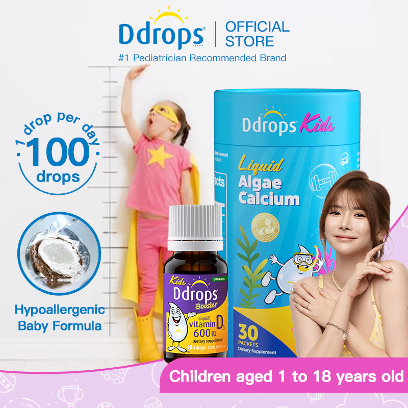 （Yiningggws' Recommendation）Kids' Growth Combo Ddrops D3 600IU + Calcium, Magnesium & Zinc | Must-Have for Growth Spurts | Ages 1–18