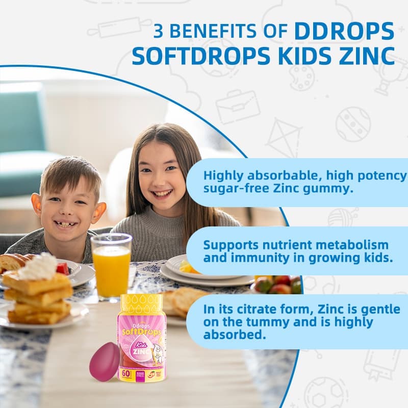 Kẹo dẻo Ddrops SoftDrops Kids Zinc 60 viên