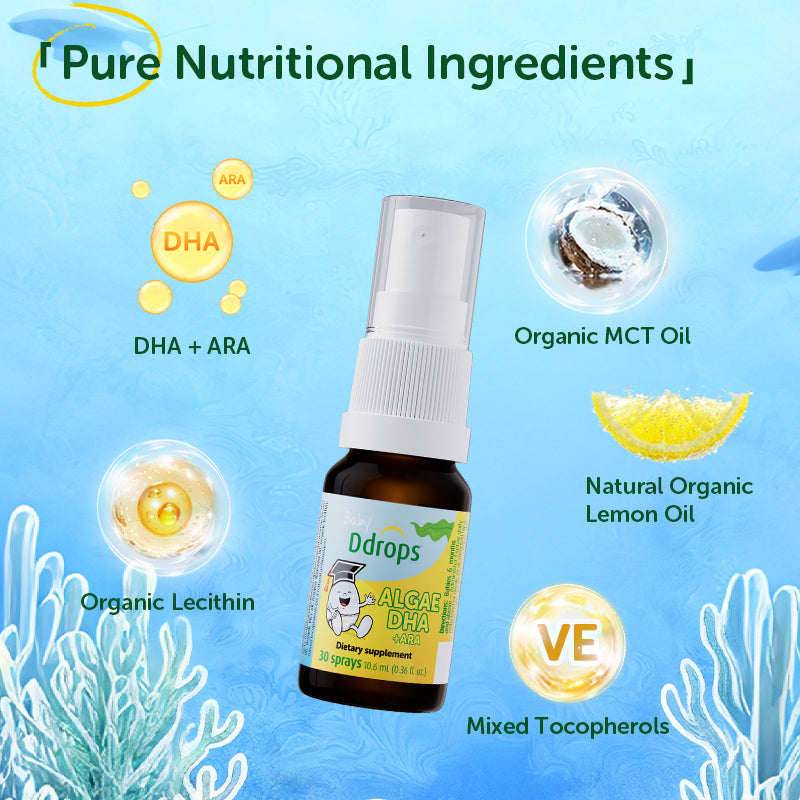 Ddrops Seaweed Oil DHA+ARA Supports Brain Development for children (10.6 ml)