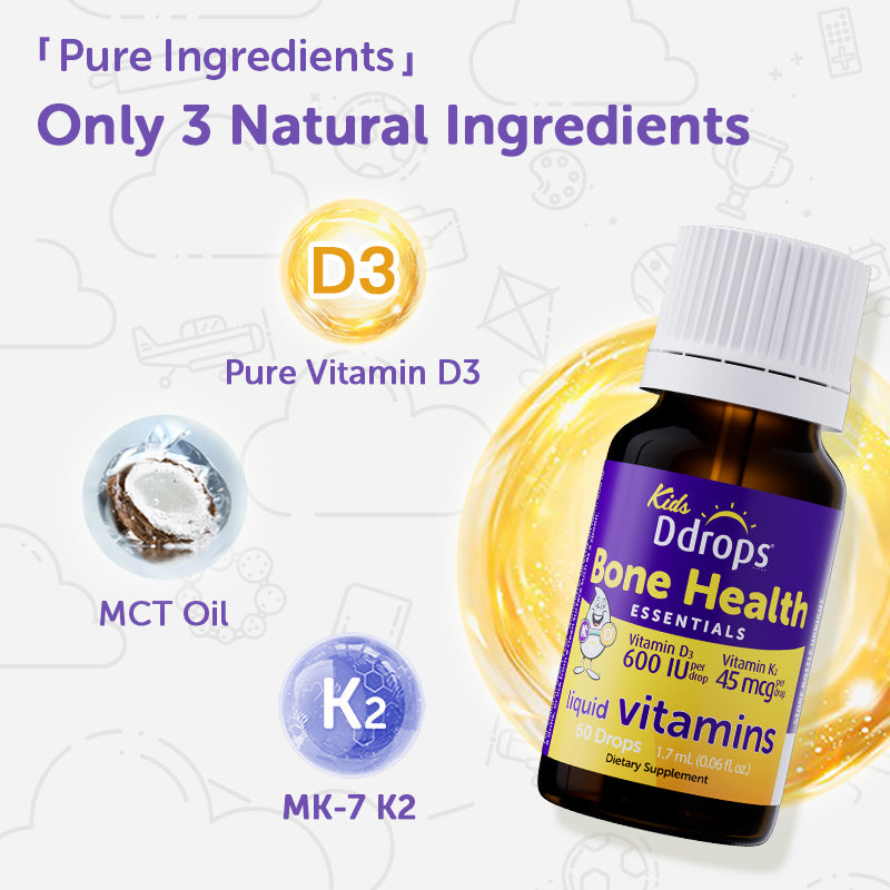 Ddrops Liquid Vitamin D3 600IU+K2 (1.7ml) 60 drops