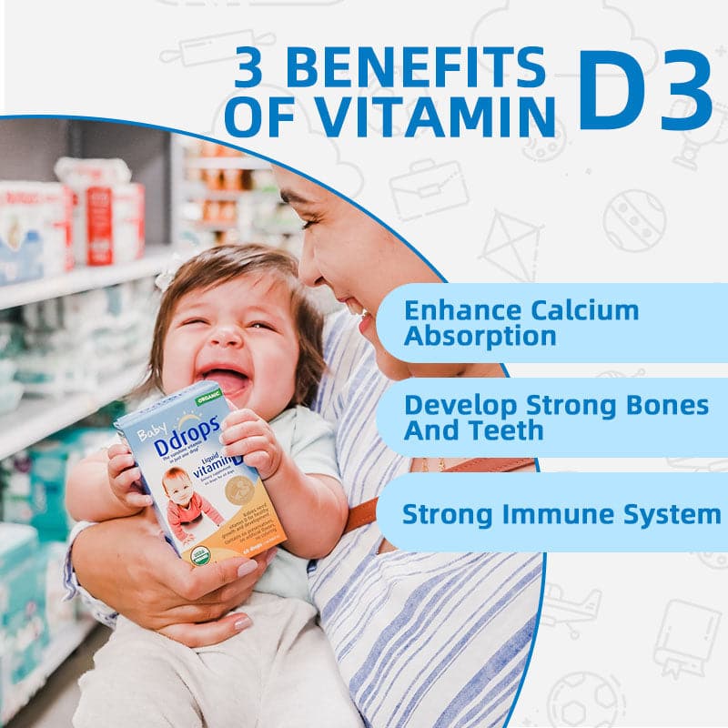 Vitamin D3 dạng lỏng Ddrops 400IU 2.5ml 90 giọt