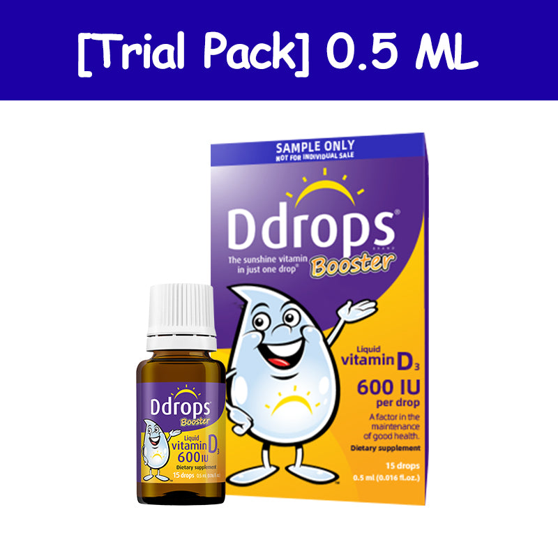 [Trial Pack-0.5ML]Ddrops Kids Booster Liquid Vitamin D3 600IU 15 drops