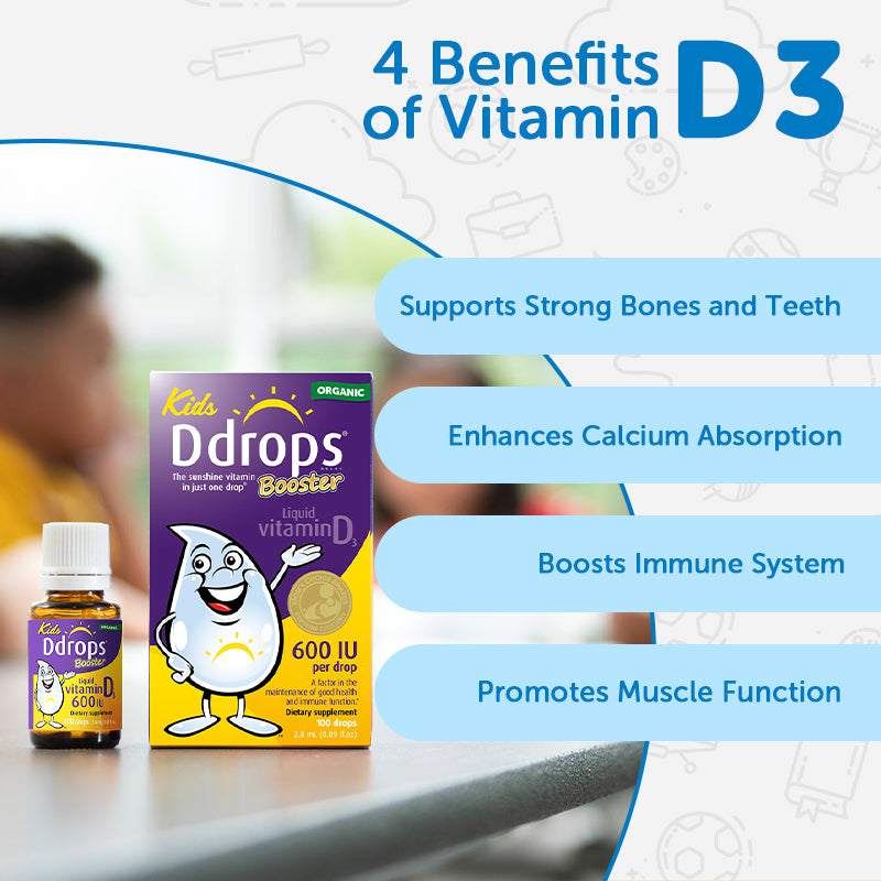 Ddrops ของเหลววิตามิน D3 600IU 2.8ml 100 หยด