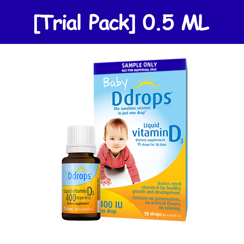 [Trial Pack-0.5ML] Baby Ddrops Liquid Vitamin D3 400IU 15 drops