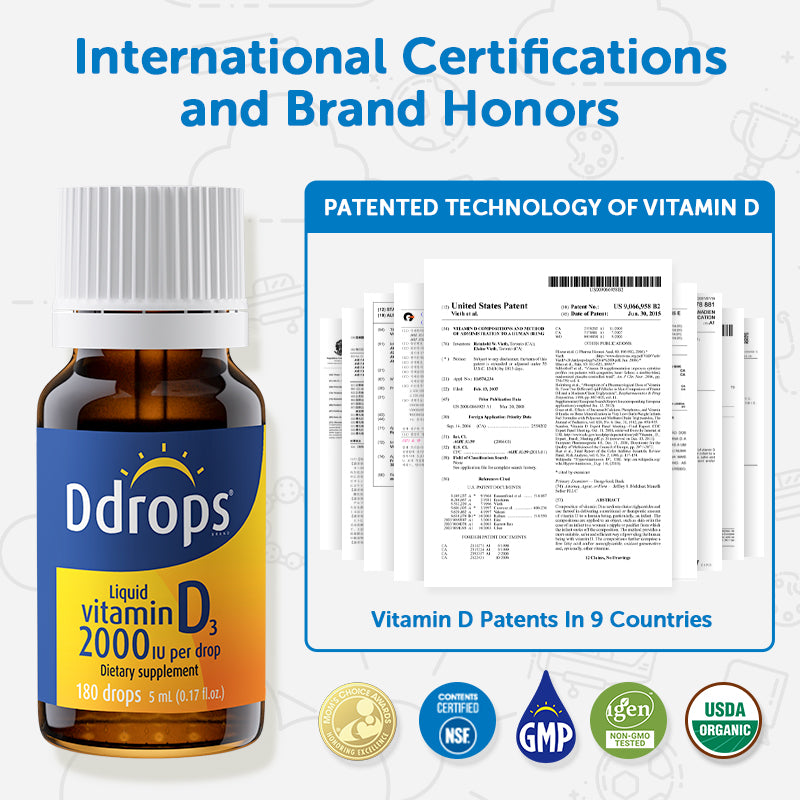 Ddrops cair Vitamin D3 2000IU 5ml 180 tetes