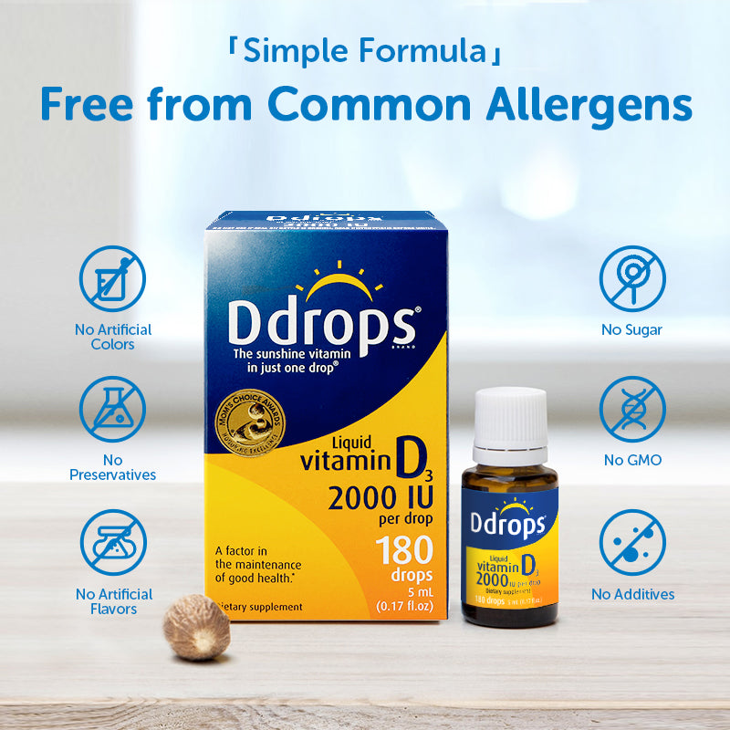 Ddrops cair Vitamin D3 2000IU 5ml 180 tetes