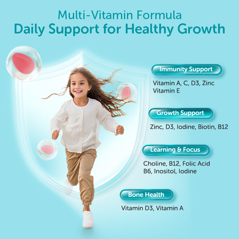 Ddrops SoftDrops Kids Multivitamin Gummies, 50 Gummies, Natural Mixed Berry Flavor (Individually Packed)