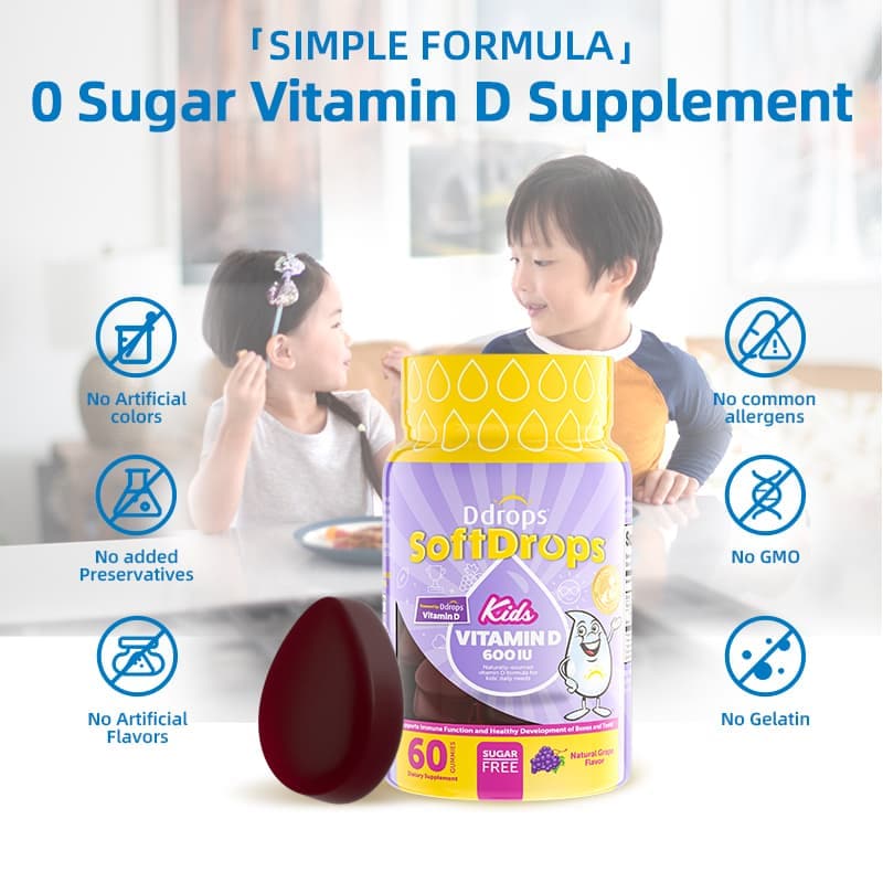 Ddrops SoftDrops 兒童維生素 D 600IU 60 顆軟糖