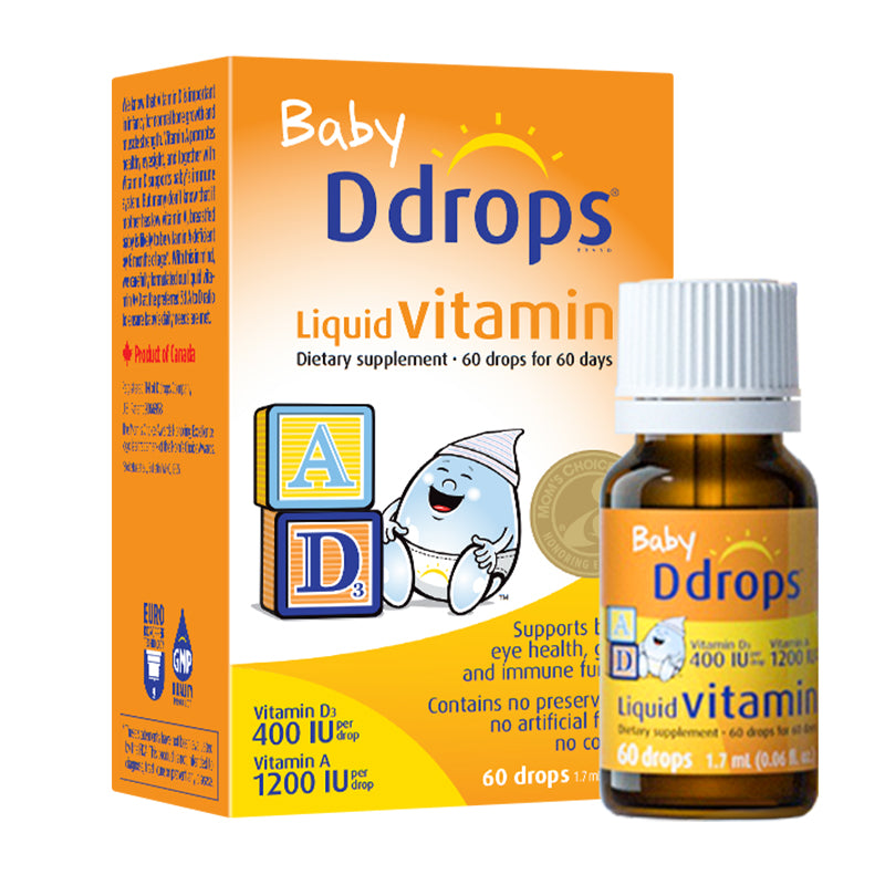 Ddrops Vitamin A1200IU +D3 400IU dạng lỏng 1.7ml 60 giọt